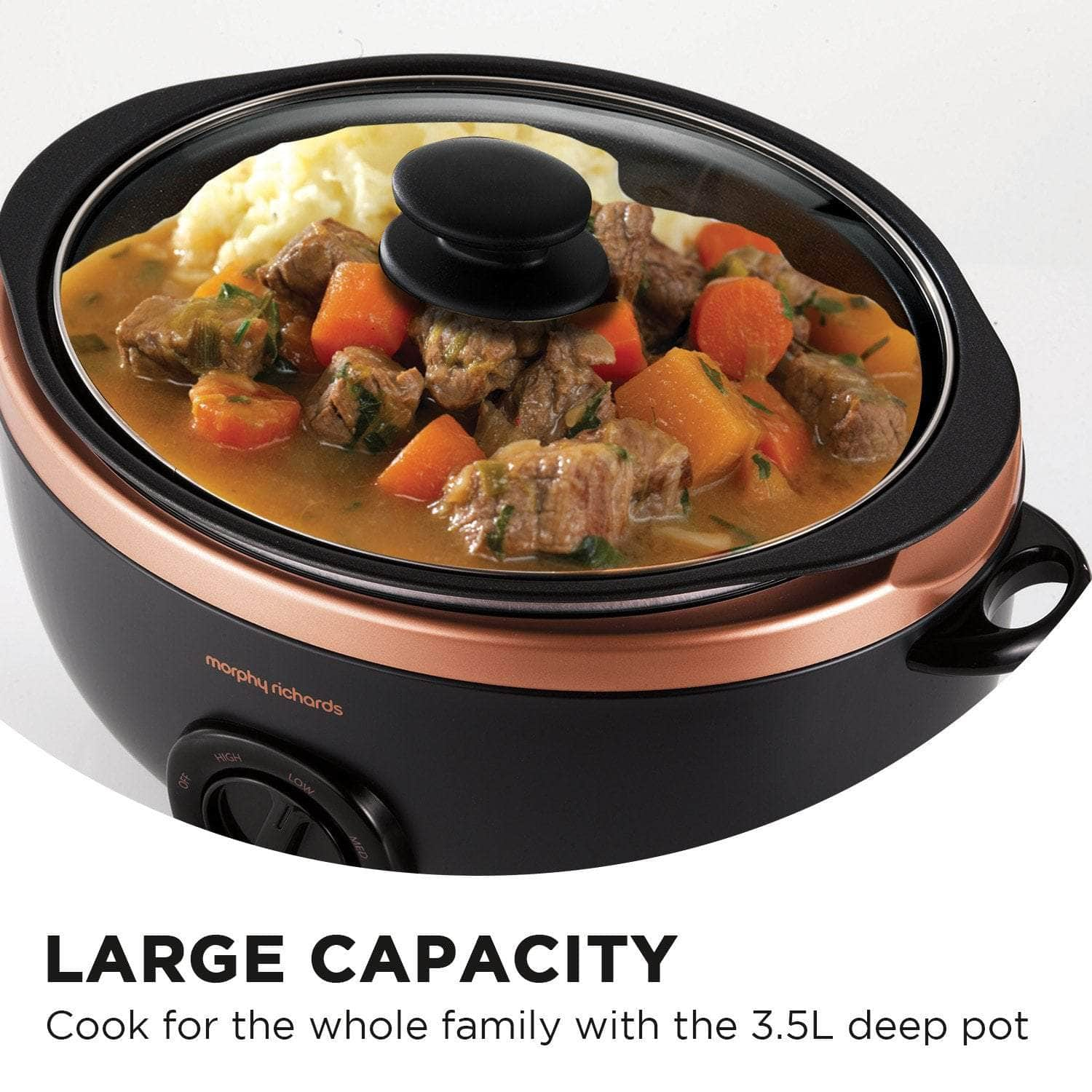 Morphy Richards 3.5L Sear & Stew Slow Cooker - Rose Gold