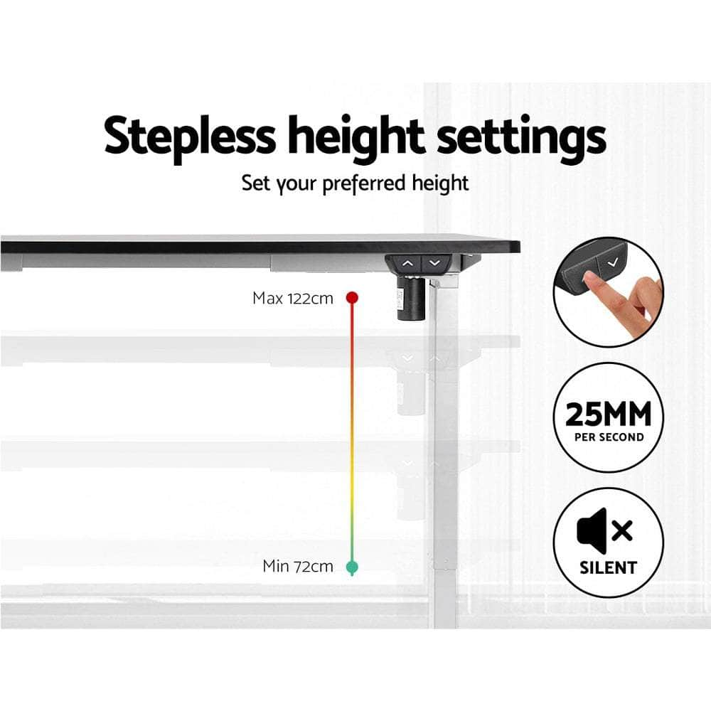 Motorised Adjustable Desk Frame White