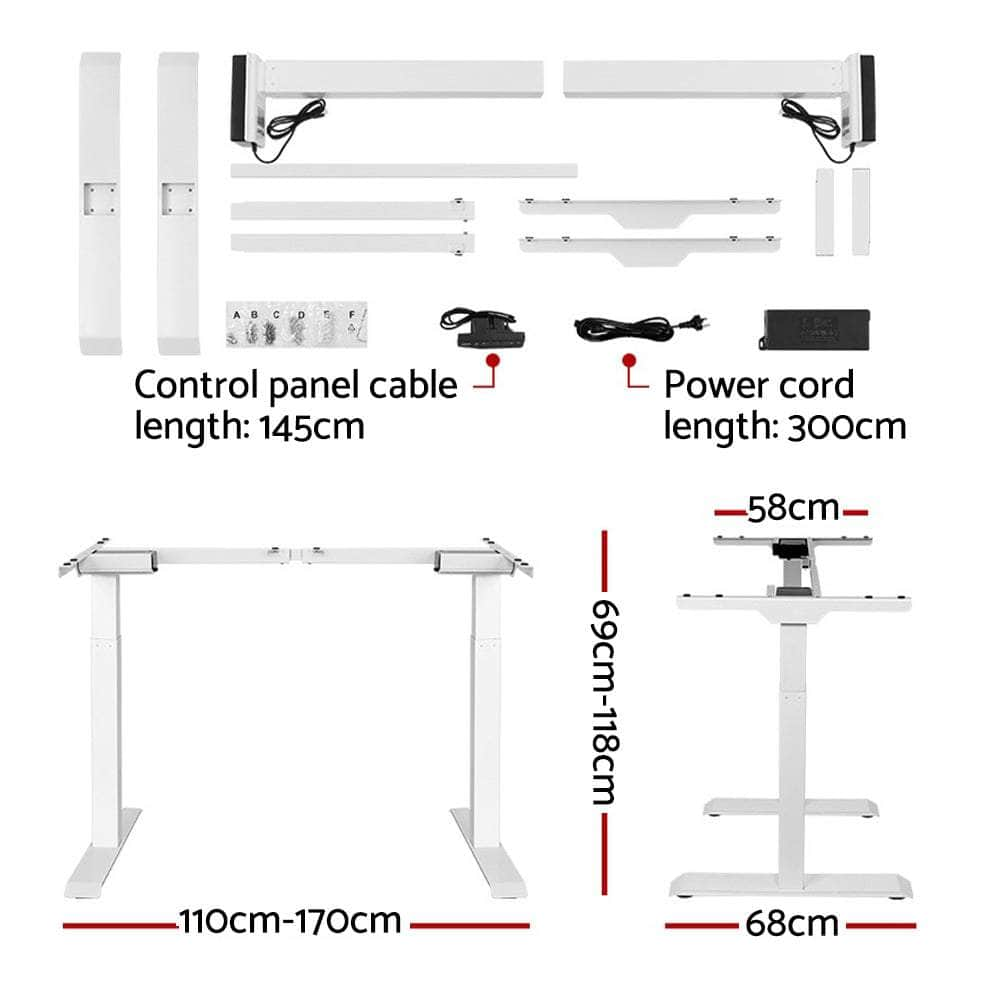 Motorised Standing Desk - White