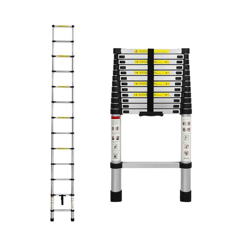 Multipurpose Ladder Telescopic 3.8M Silver