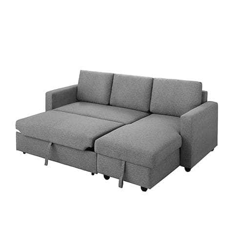 Murry 2 Seater Sofa Bed With Pull Out Storage Corner Lounge Set In Grey