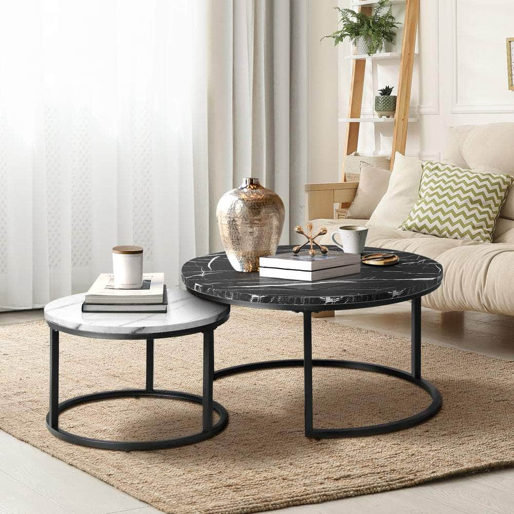 Nesting Coffee Table Round Marble