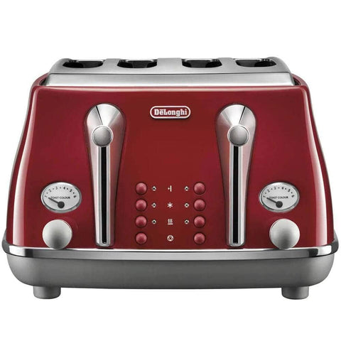 NEW Delonghi Icona Capitals 4 Slice Toaster CTOC4003 T. Red