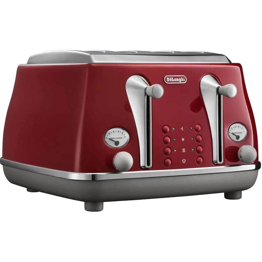 NEW Delonghi Icona Capitals 4 Slice Toaster CTOC4003 T. Red