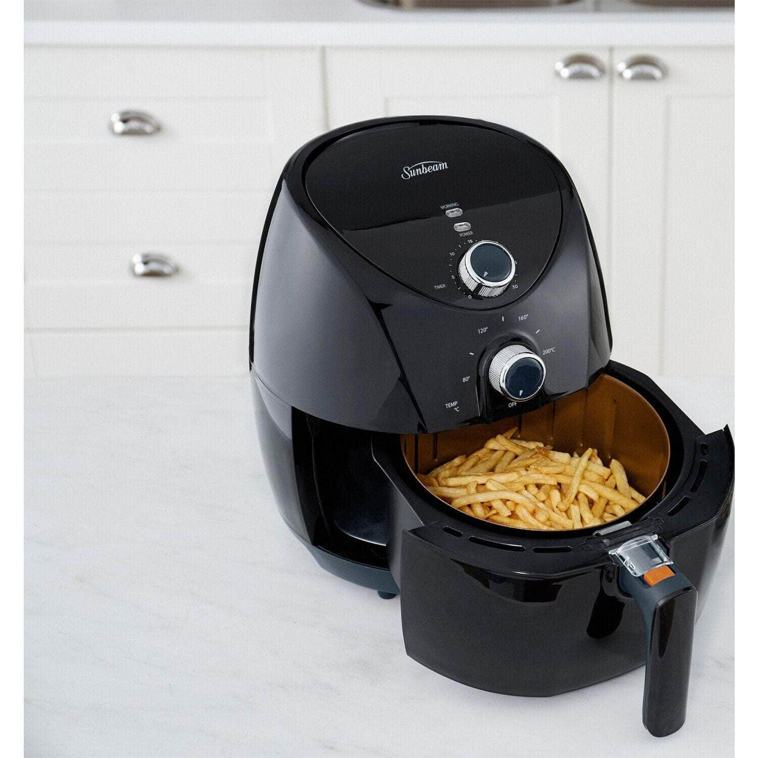 NEW Sunbeam Copper Infused Duraceramic Air Fryer Black 3L