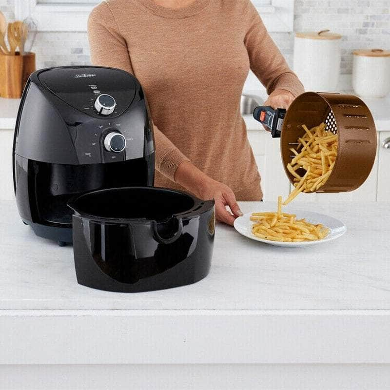 NEW Sunbeam Copper Infused Duraceramic Air Fryer Black 3L