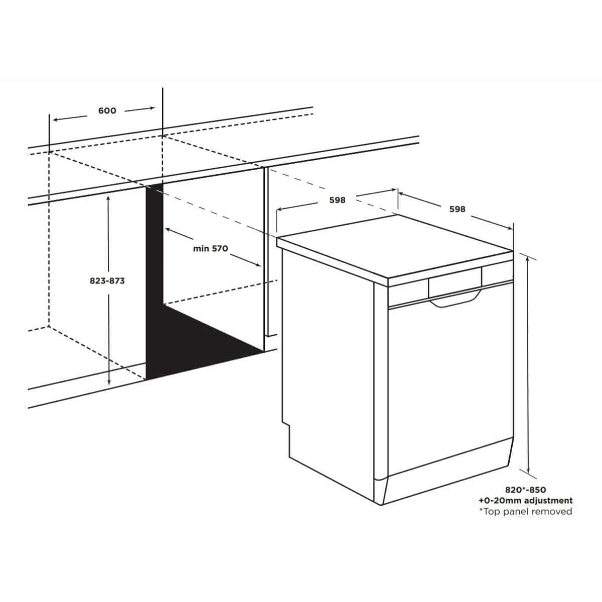 NEW Westinghouse WSF6602XA Freestanding Dishwasher