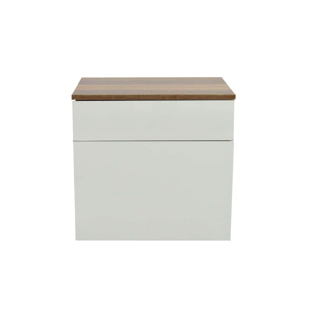 Nightstand 2 Pcs With One-Drawer Brown And White