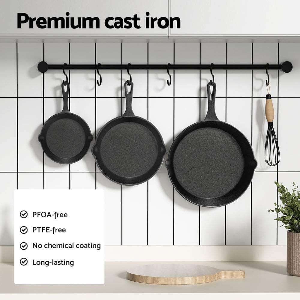 Non Stick Frying Pan Cast Iron 3Pcs