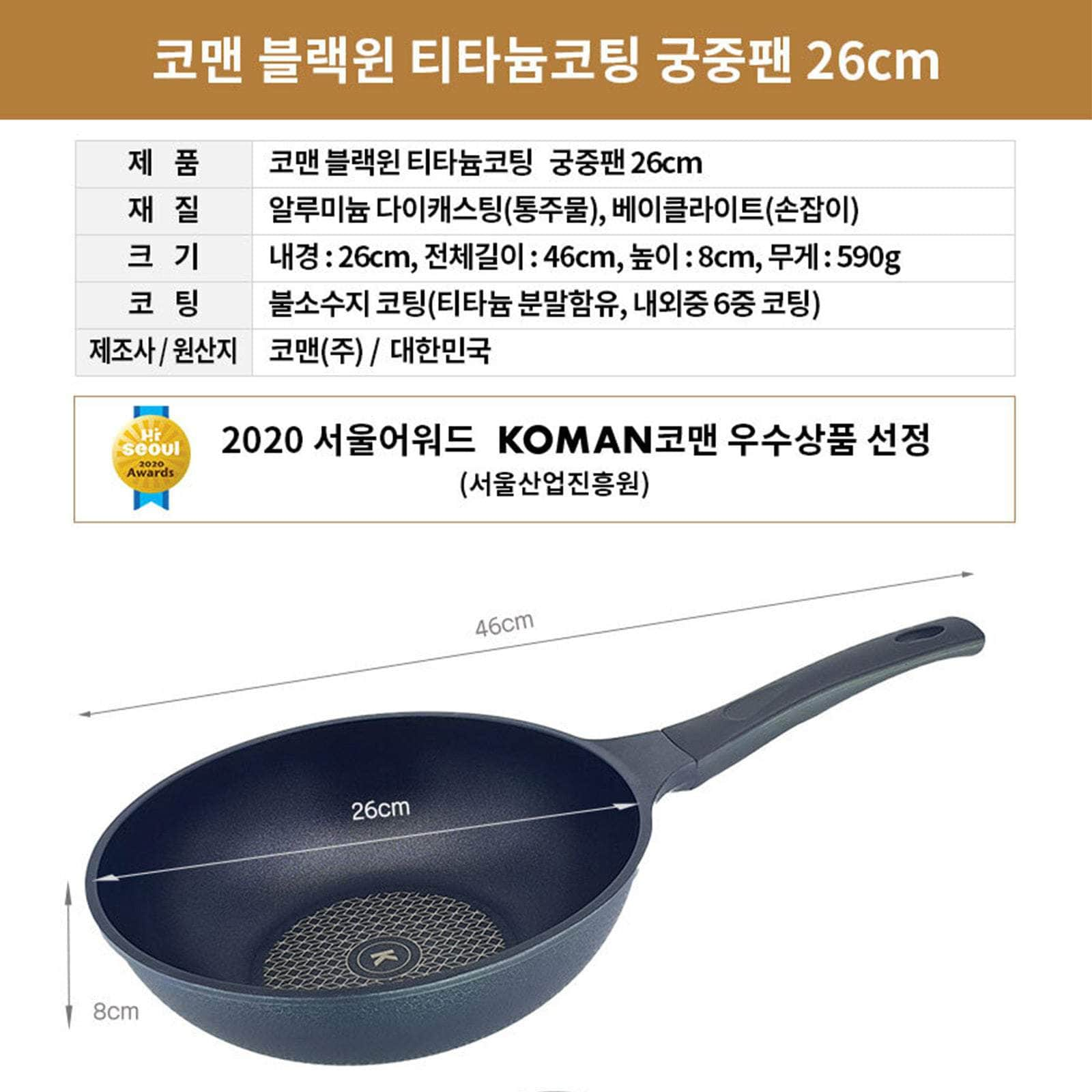 Non-Stick Titanium Coating Wok Pan 26cm