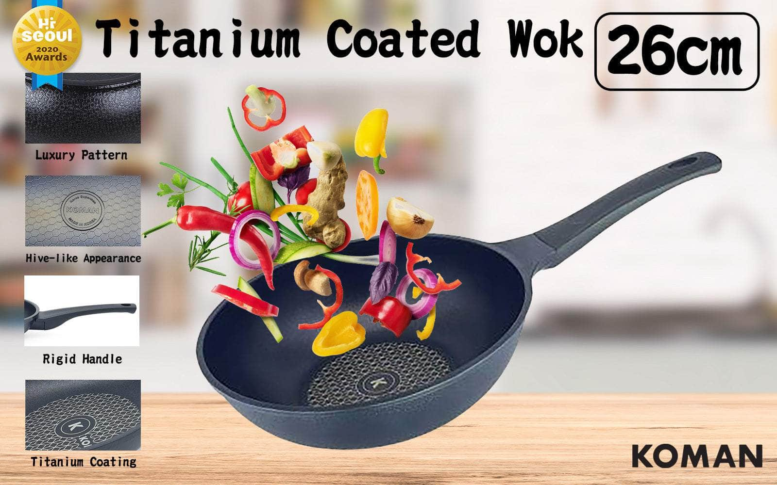 Non-Stick Titanium Coating Wok Pan 26cm