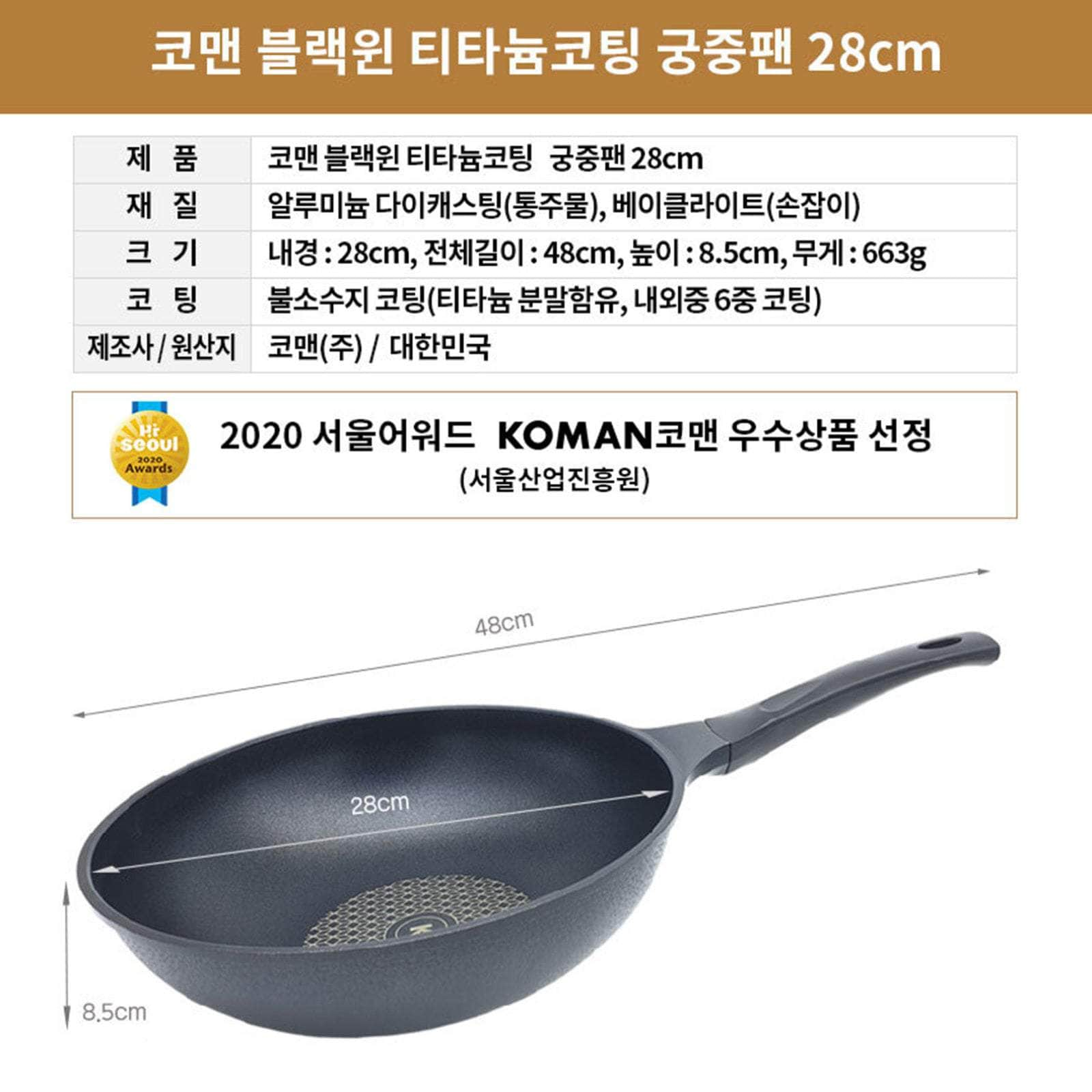 Non-Stick Titanium Coating Wok Pan 28cm