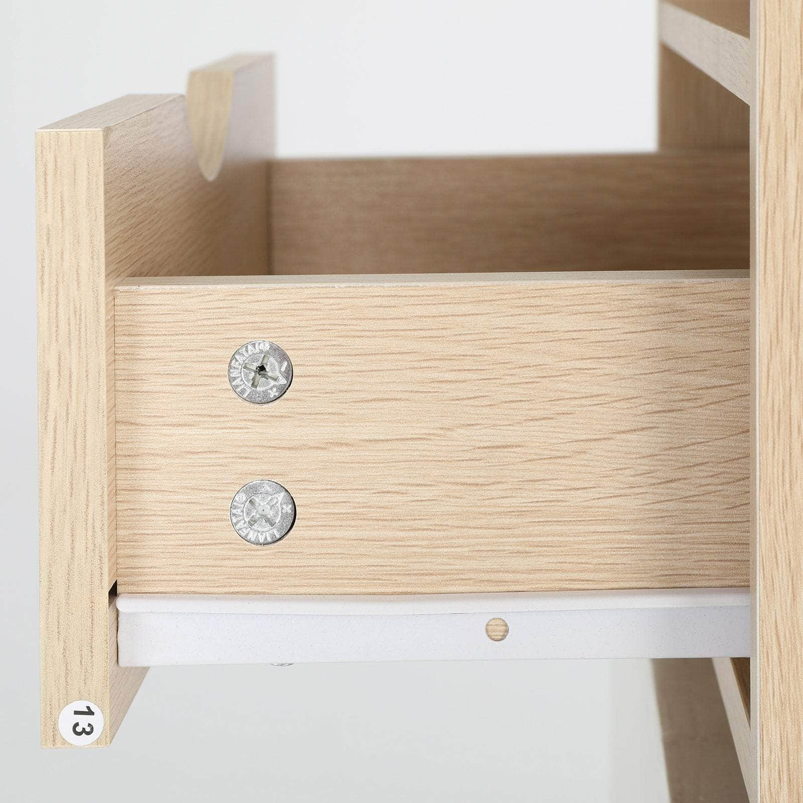 Oak Bedside Table with 1 Drawer and 2 Shelves