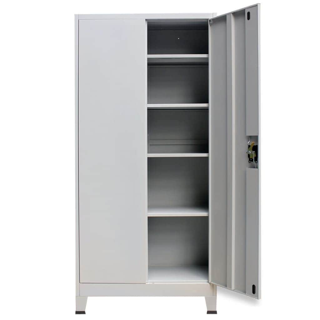 Office Cabinet with 2 Doors Steel Grey