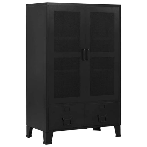 Office Cabinet with esh Doors Industrial Black Steel