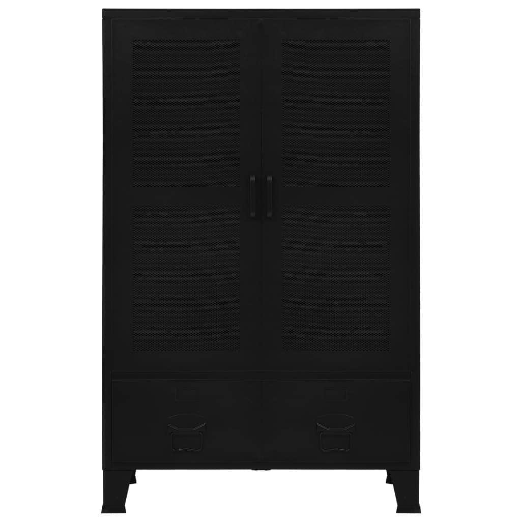 Office Cabinet with esh Doors Industrial Black Steel