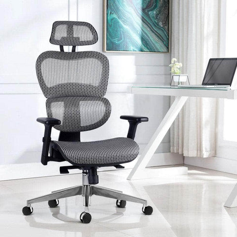 Office Chair Computer Gaming Chair Mesh Net Seat Grey