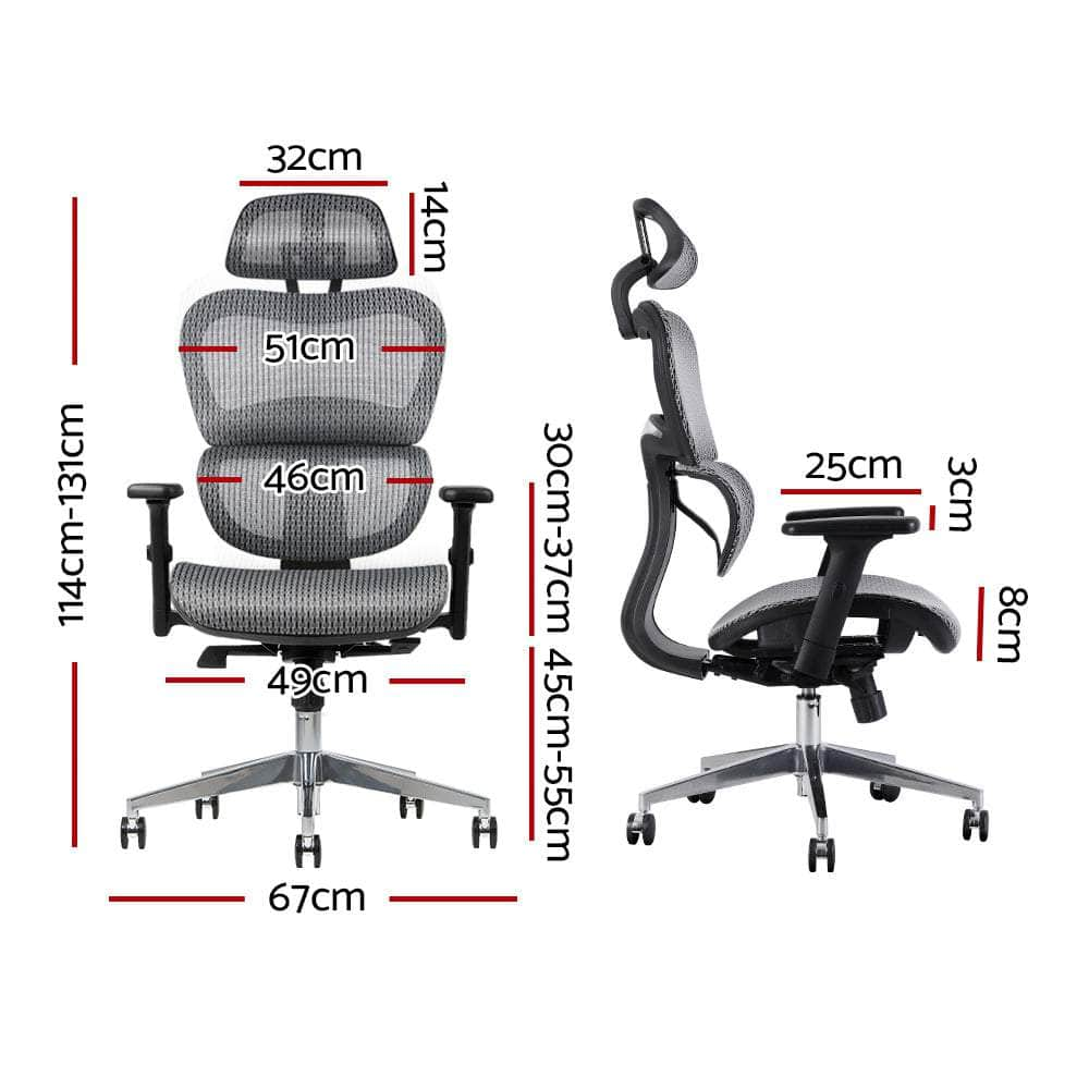 Office Chair Computer Gaming Chair Mesh Net Seat Grey