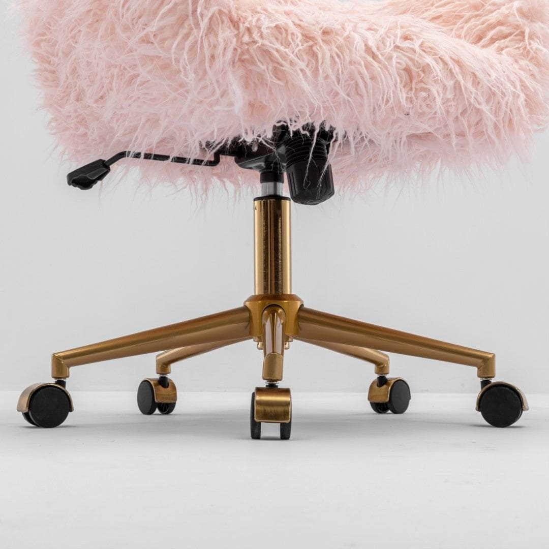 Office Chair Fur Modern Swivel Desk Chair For Women And Girls-Pink