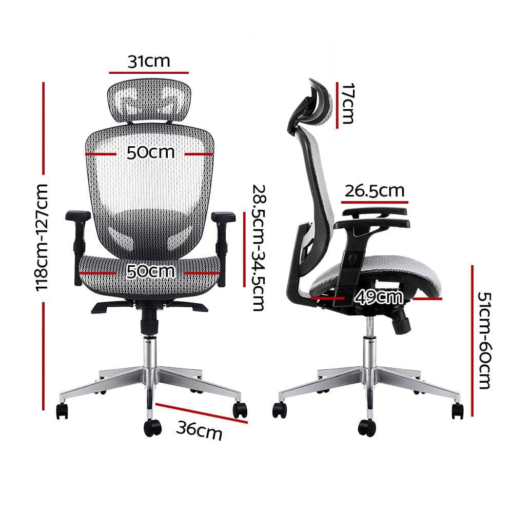 Office Chair Gaming Chair Computer Chairs Mesh Net Seating Grey