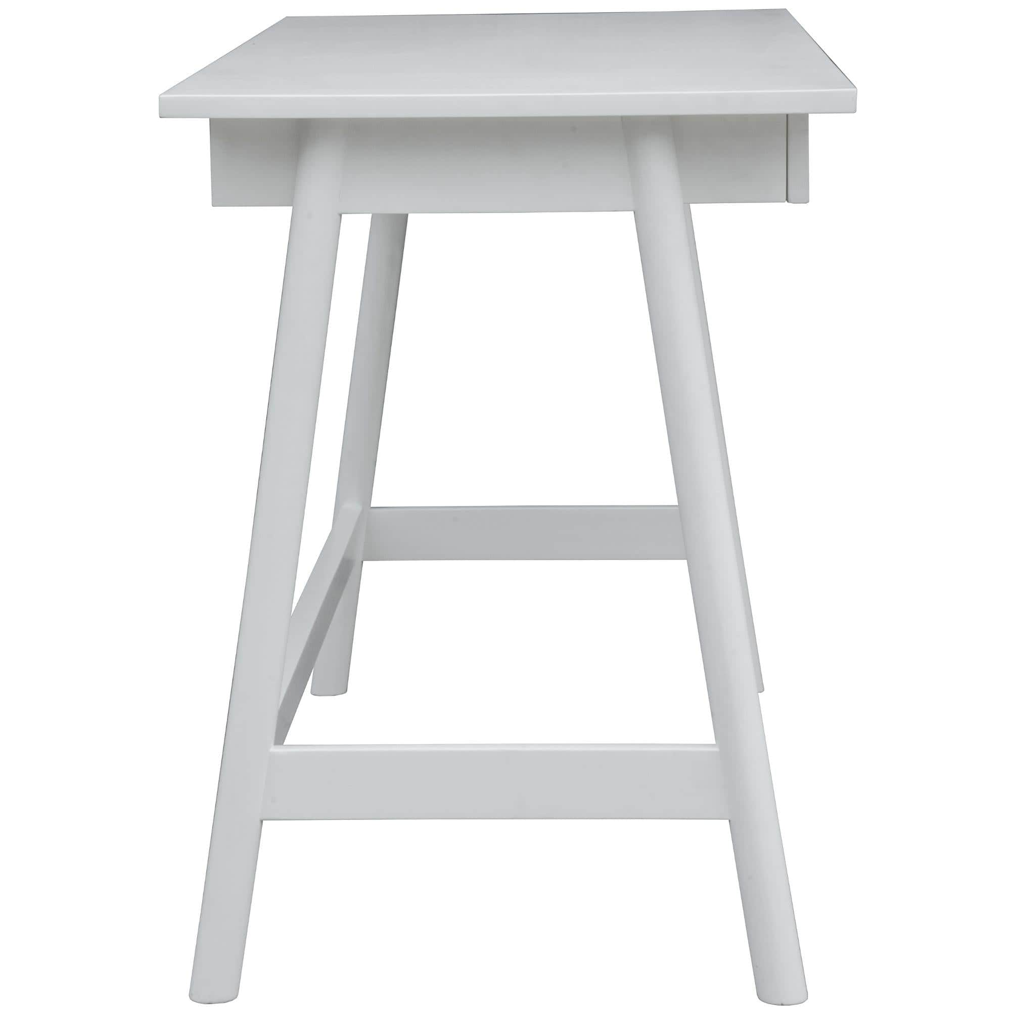 Office Desk Student Study Table Solid Wooden Timber Frame - White