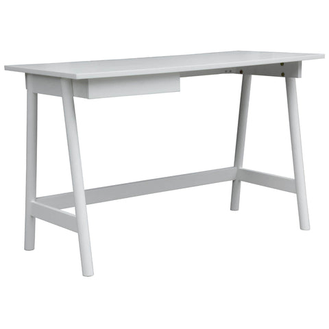 Office Desk Student Study Table Solid Wooden Timber Frame - White