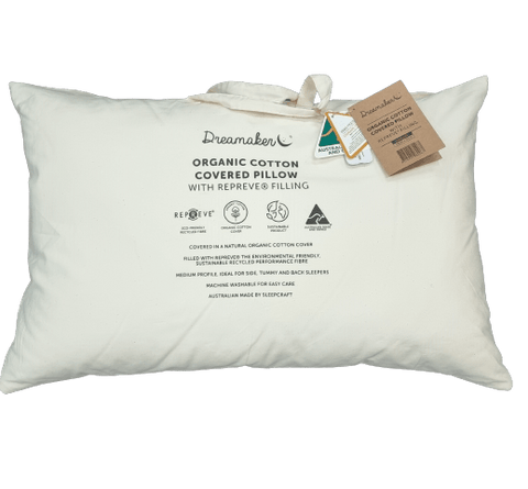 Organic Cotton Covered Pillow With Repreve