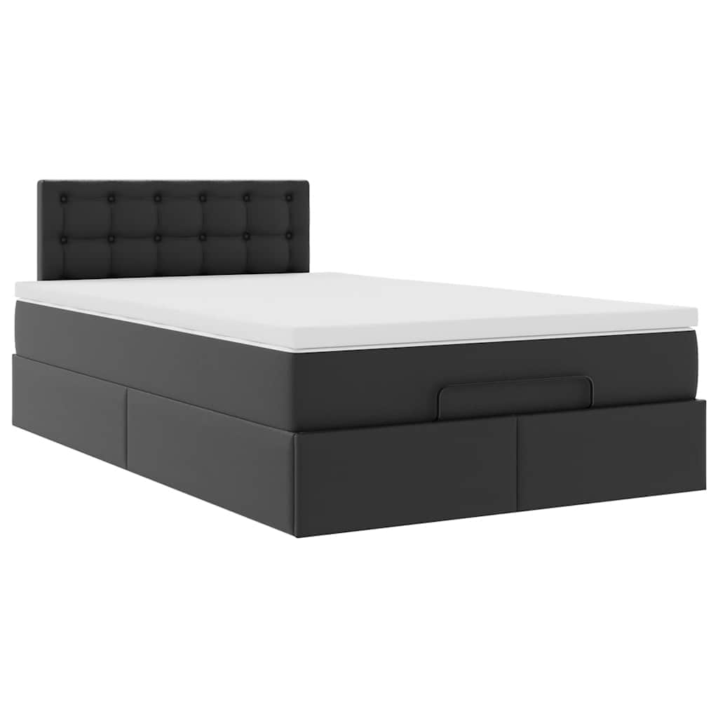 Ottoman Bed with Mattress Black King Single