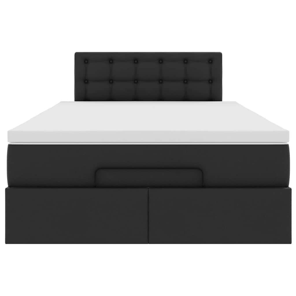 Ottoman Bed with Mattress Black King Single