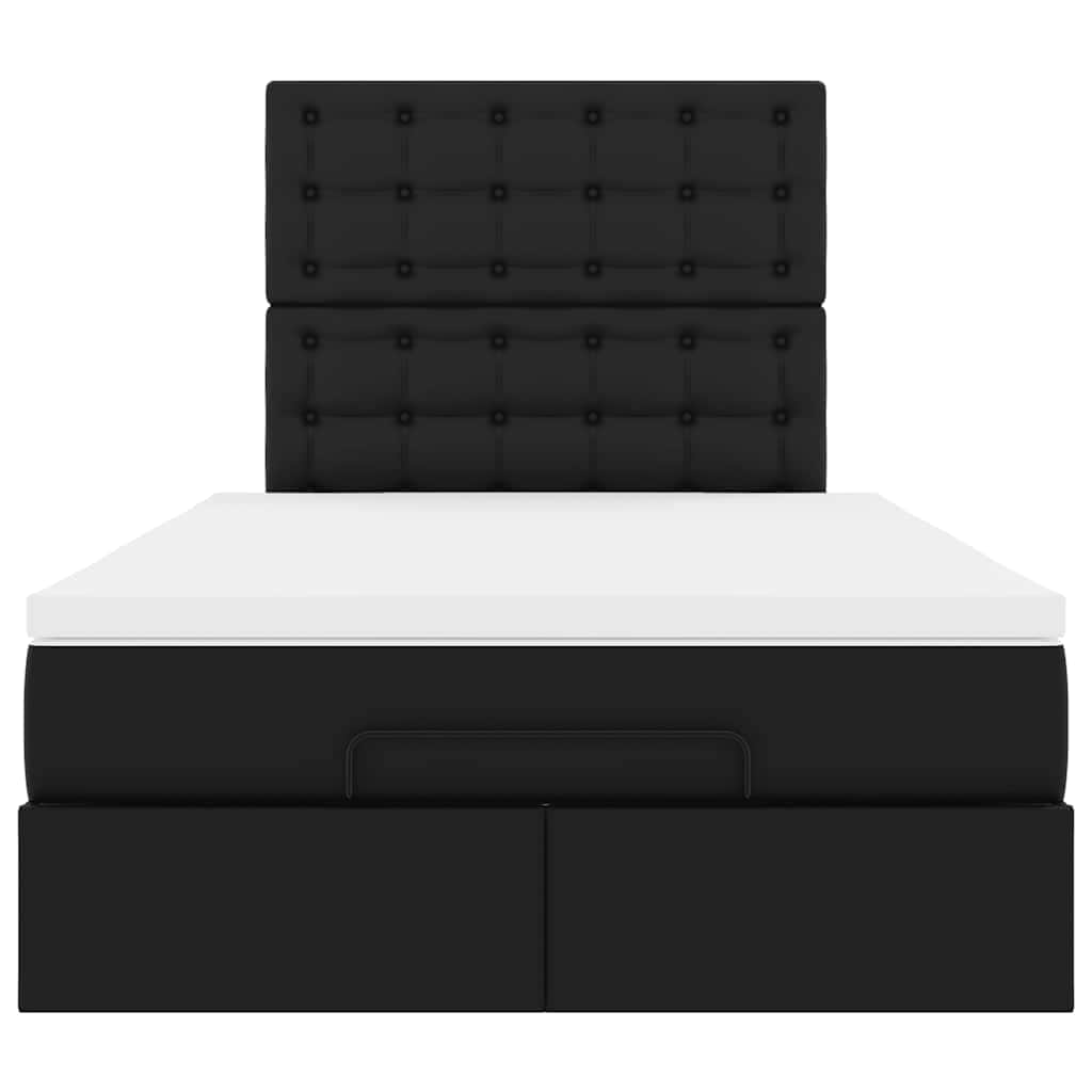 Ottoman Bed with Mattress Black - King Single