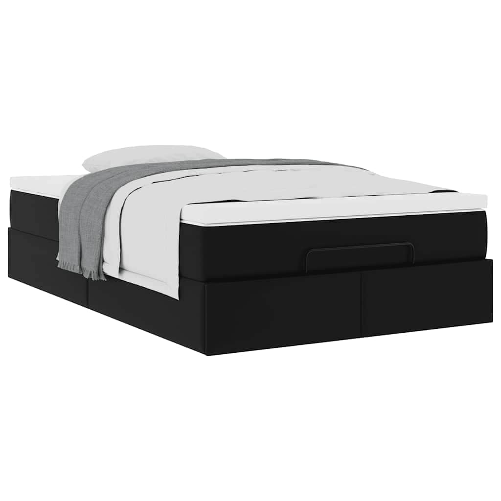 Ottoman Bed with Mattress Black Super Single