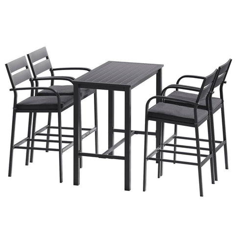 Outdoor Bar Set 5-Piece Aluminium Patio Furniture