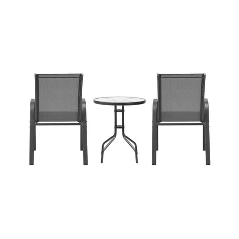 Outdoor Bistro Set Dining Chairs Table Patio Furniture 3 Piece