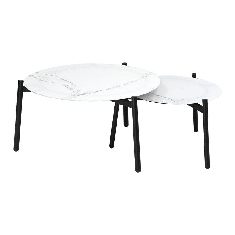 Outdoor Coffee Side Marble Table 50/70cm Round White