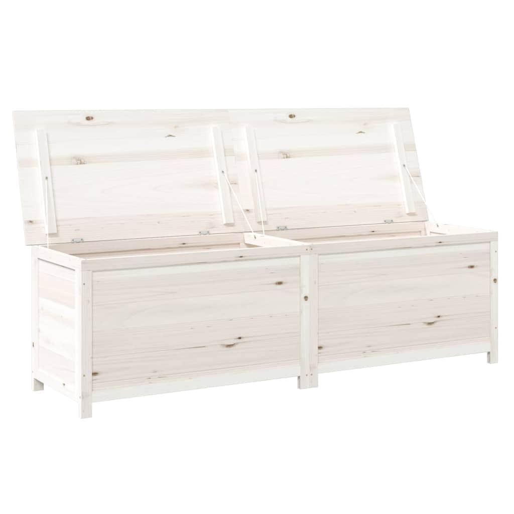 Outdoor Cushion Box White Solid Wood Fir