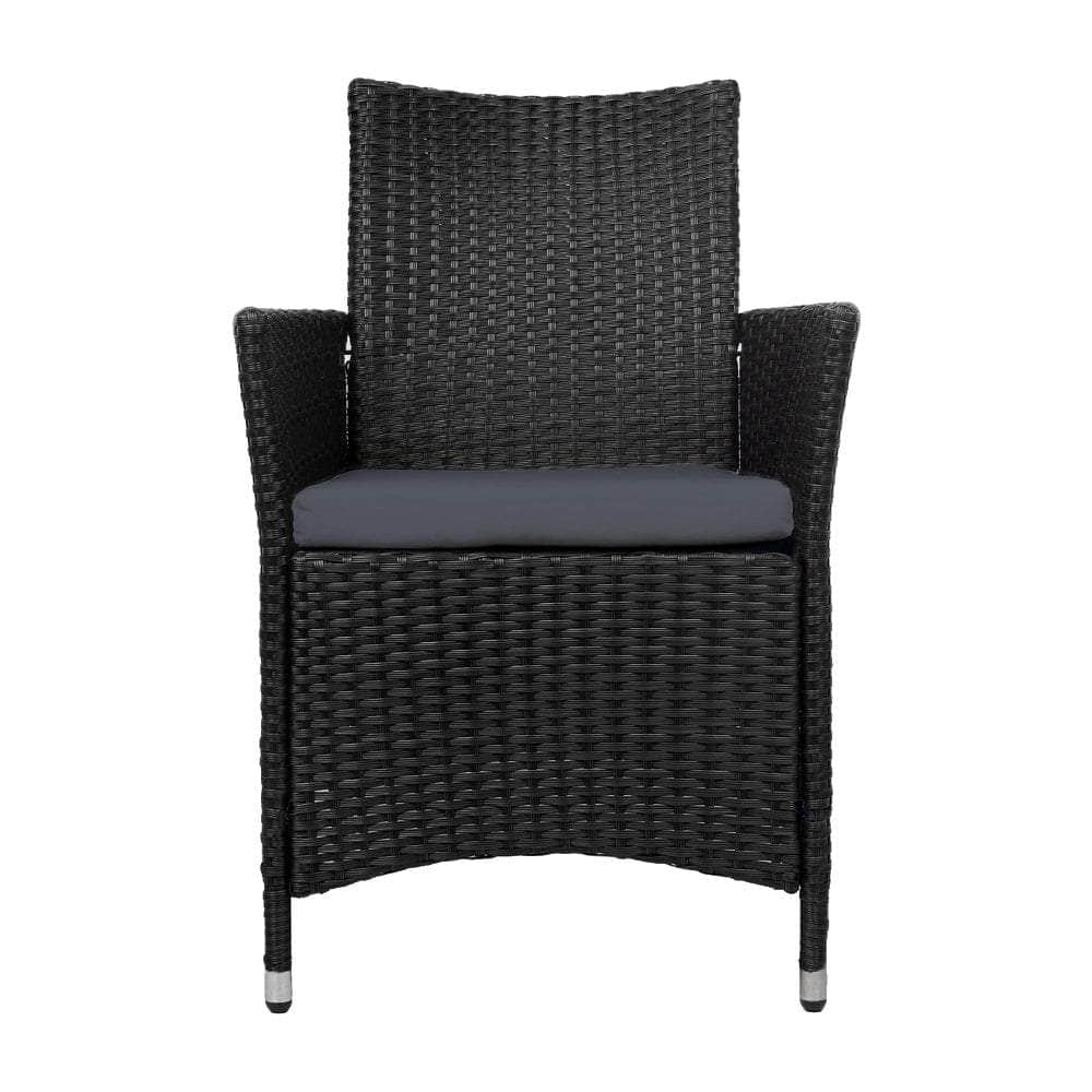 Outdoor Dining Chairs Patio Furniture Wicker Garden Cushion Idris 2PC