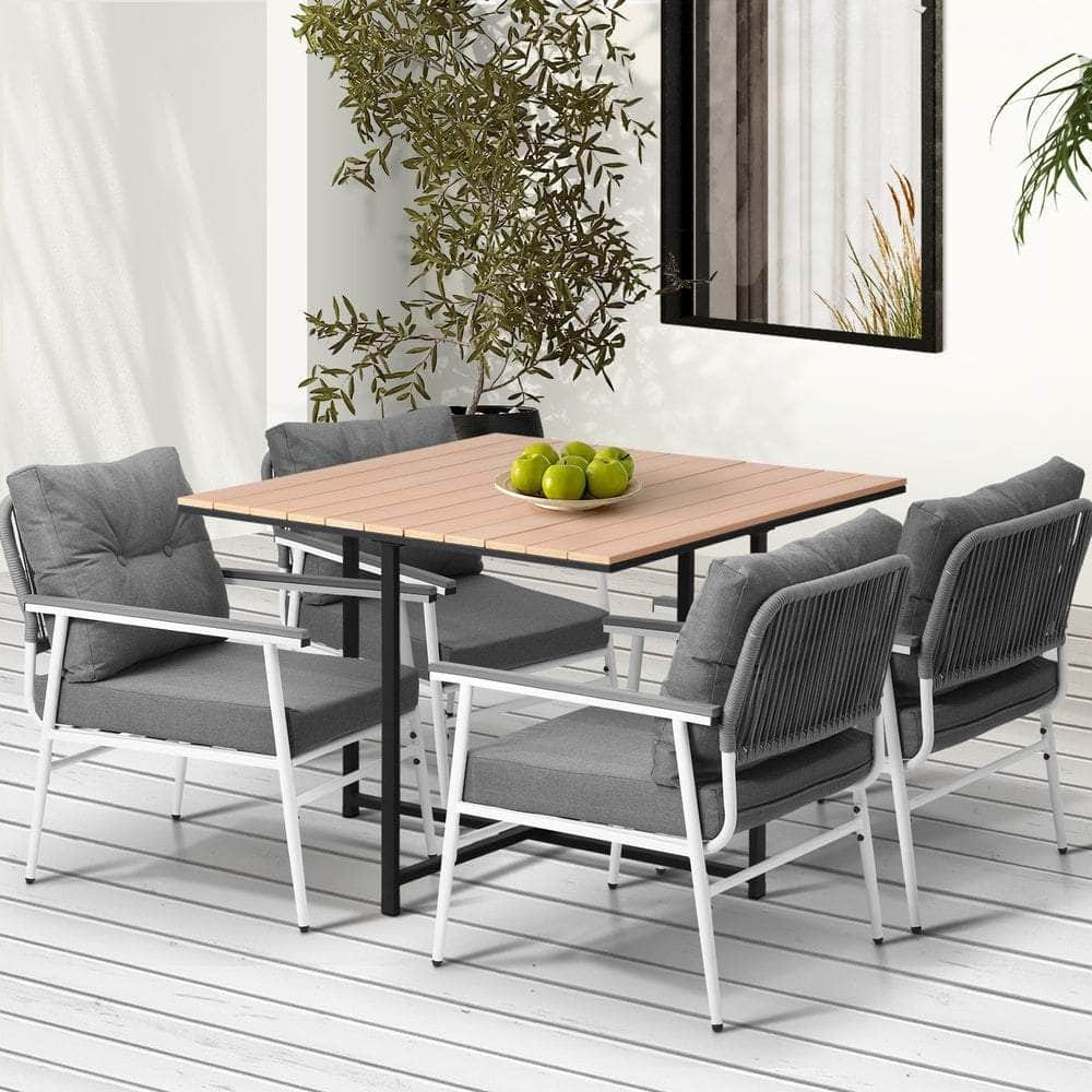 Outdoor Dining Set Garden Table and Chairs 5PCS