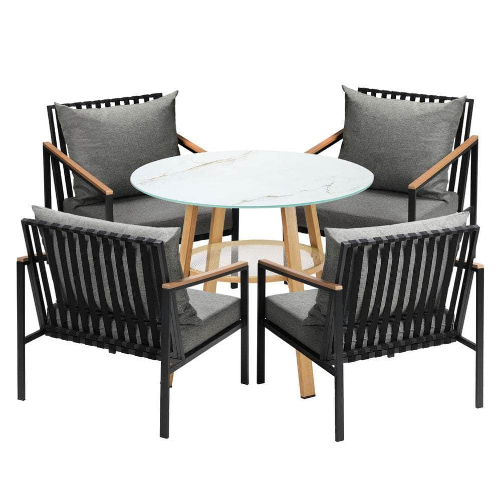 Outdoor Dining Setting Table Sofa Chairs 3PCS/5PCS