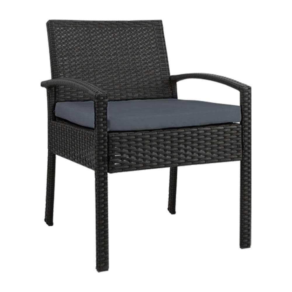 Outdoor Furniture Bistro Wicker Chair Black