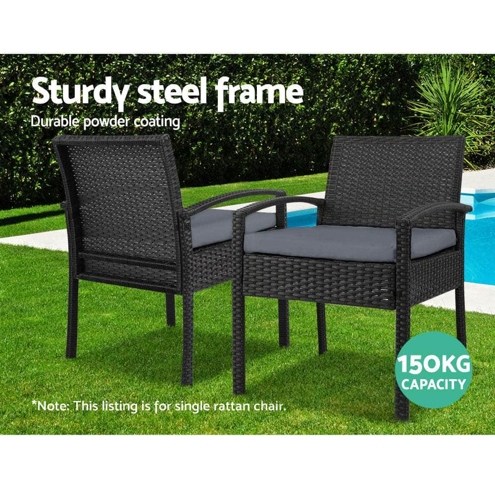 Outdoor Furniture Bistro Wicker Chair Black