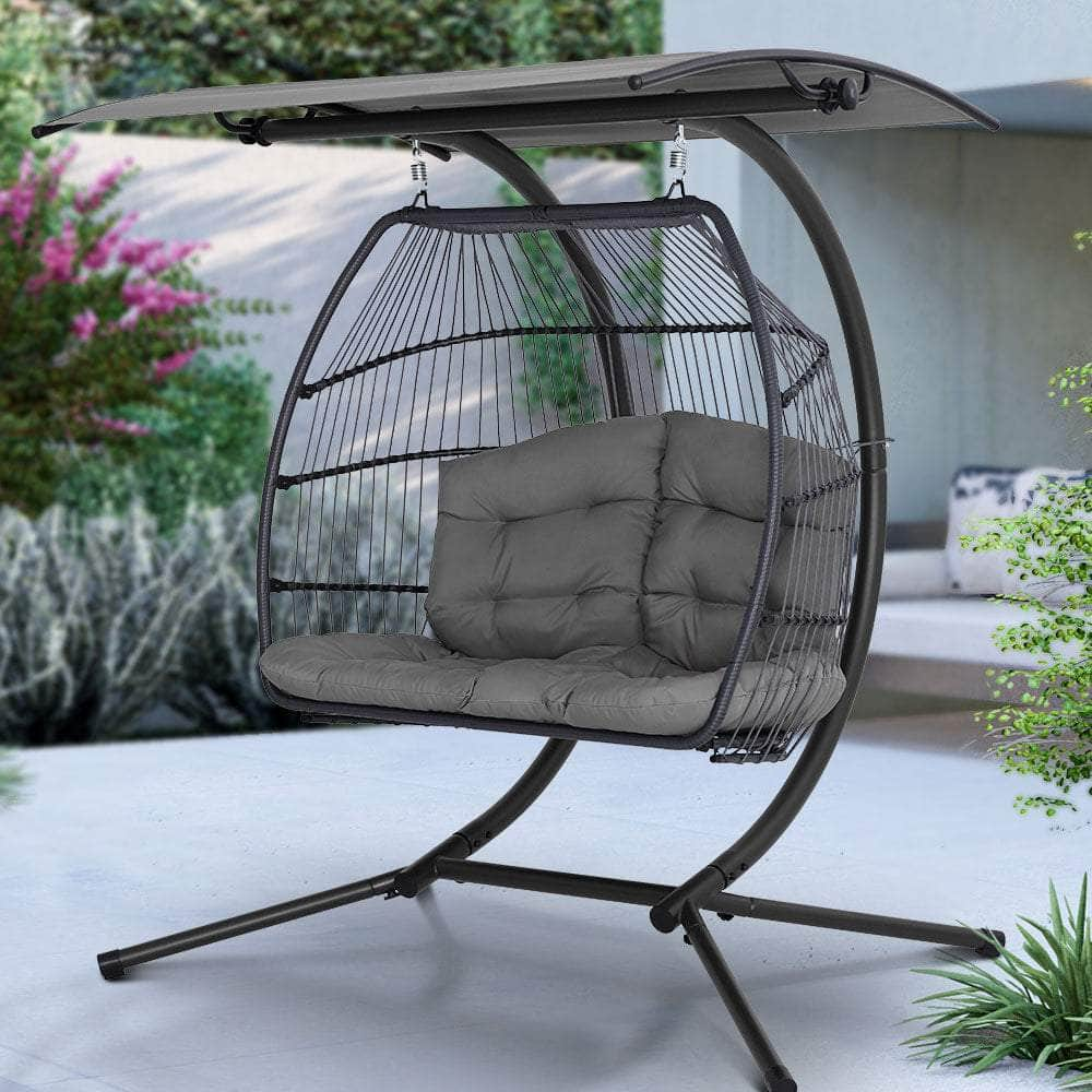 Outdoor Furniture Lounge Hanging Swing Chair Egg Hammock Stand Rattan Wicker