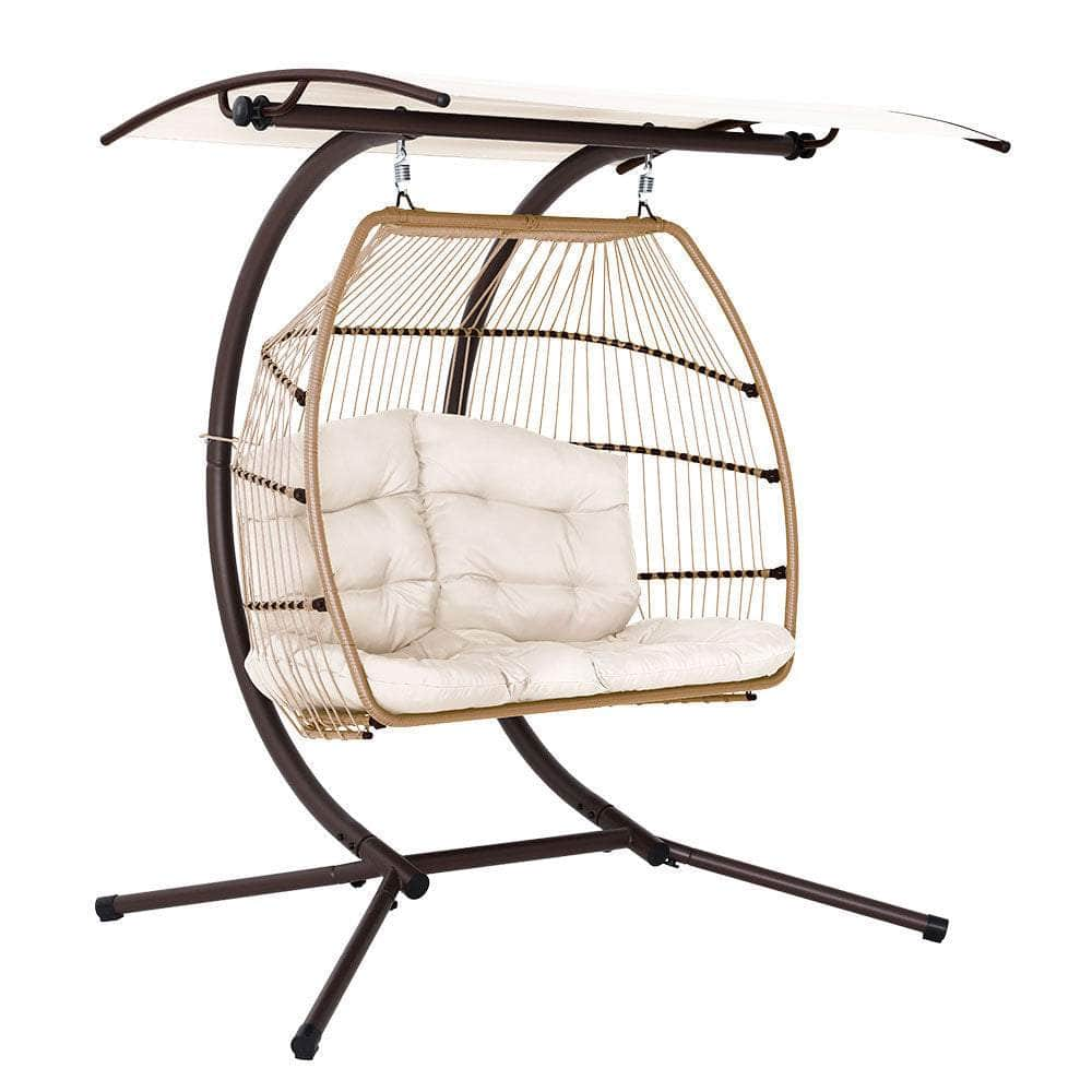 Outdoor Furniture Lounge Hanging Swing Chair Egg Hammock Stand Rattan Wicker