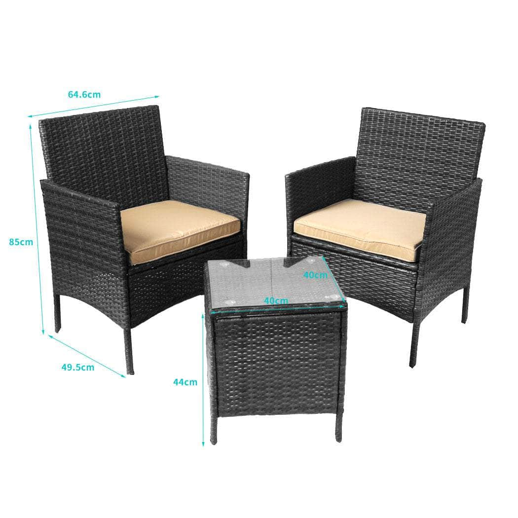 Outdoor Furniture Setting Patio Black