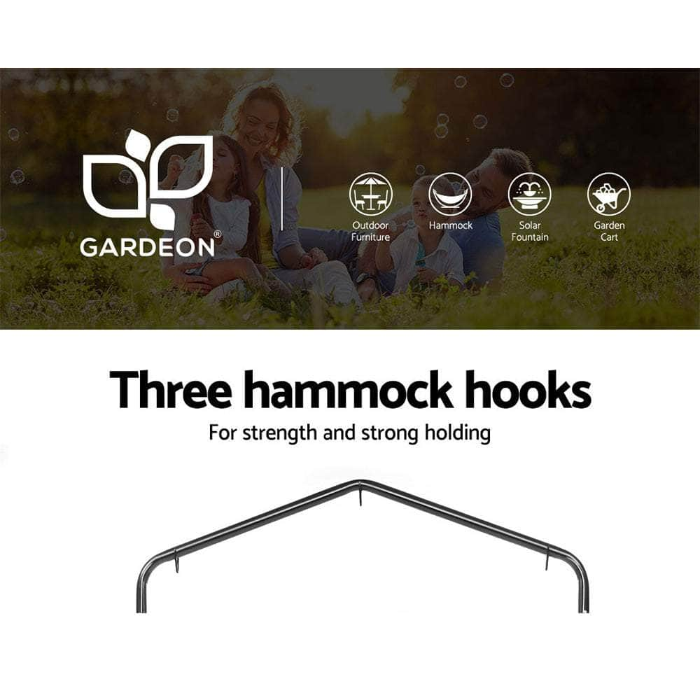 Outdoor Hammock Chair With Stand Cotton Swing Relax Hanging 124Cm Grey