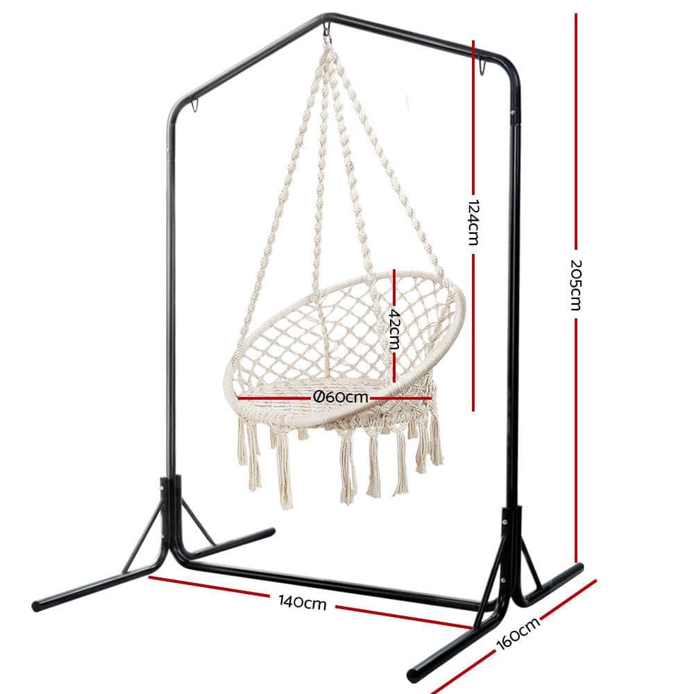 Outdoor Hammock Chair With Stand Cotton Swing Relax Hanging