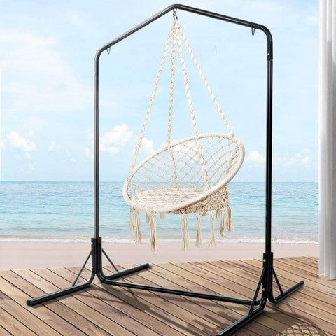 Outdoor Hammock Chair With Stand Cotton Swing Relax Hanging