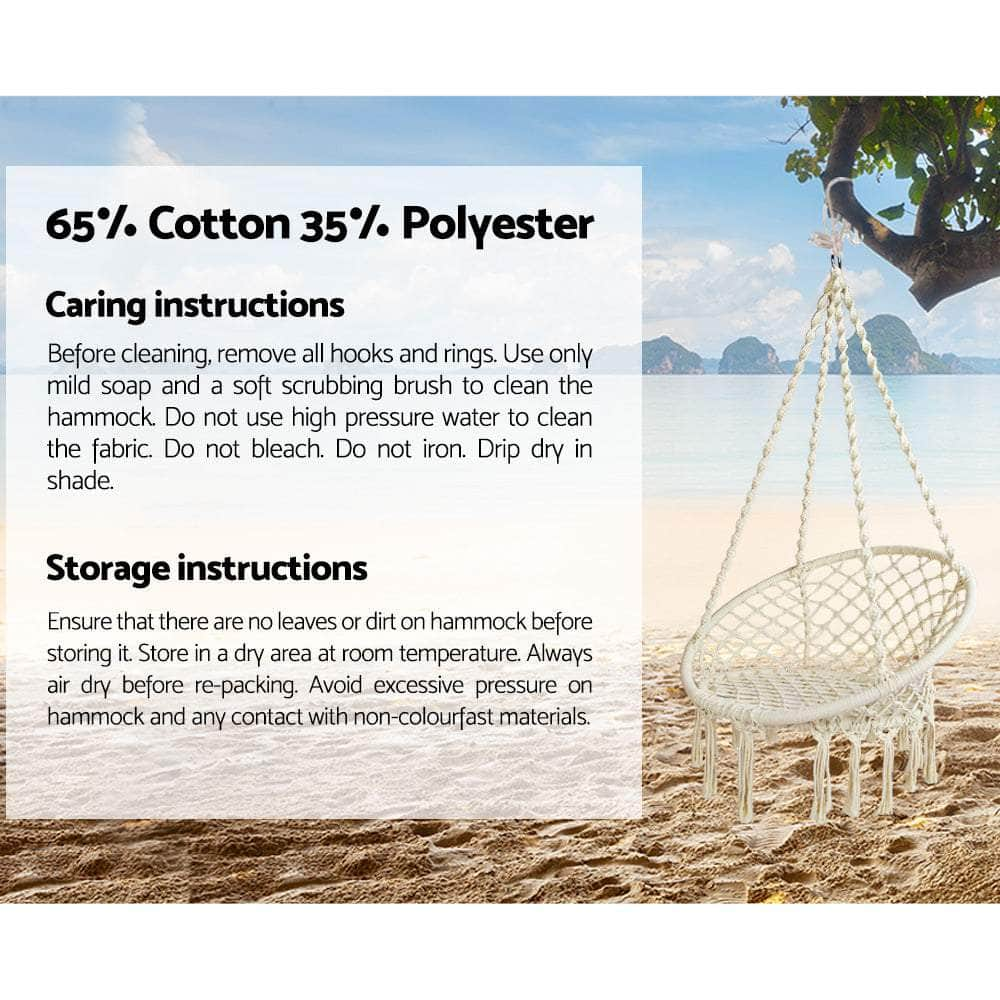 Outdoor Hammock Chair With Stand Cotton Swing Relax Hanging