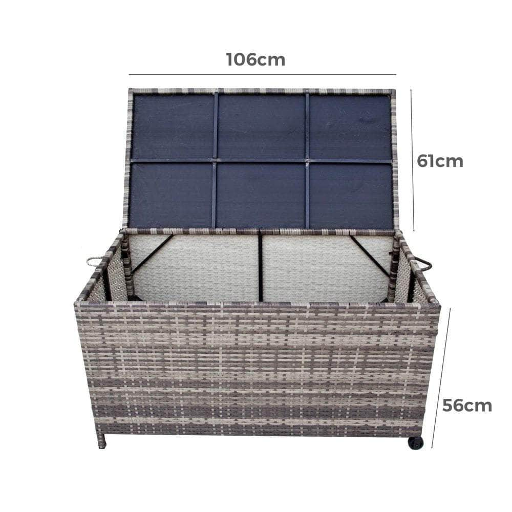 Outdoor Pe Wicker Storage Box Garden 320L-Grey