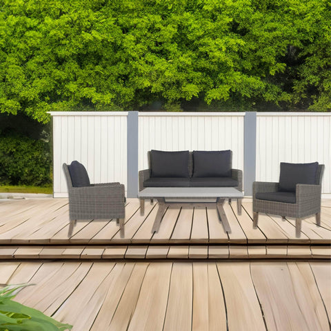 Outdoor Polycement Top Coffee Table White