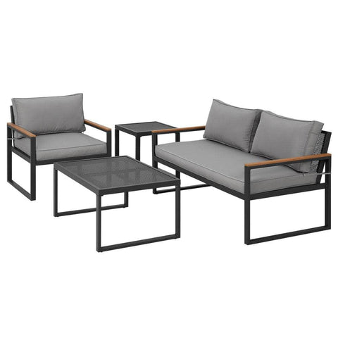 Outdoor Sofa Set 3-Seater Corner Modular Lounge Setting Steel